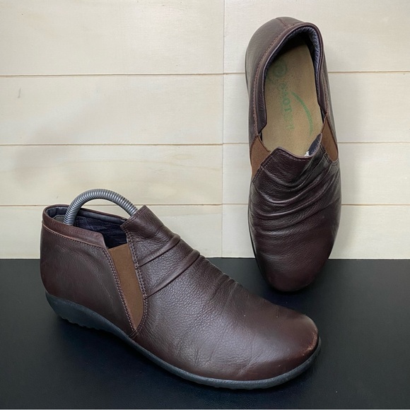 Naot Terehu Slip-On Boots Brown Leather Women's Size 8.5 Shoes EU39 Booties - Picture 10 of 10